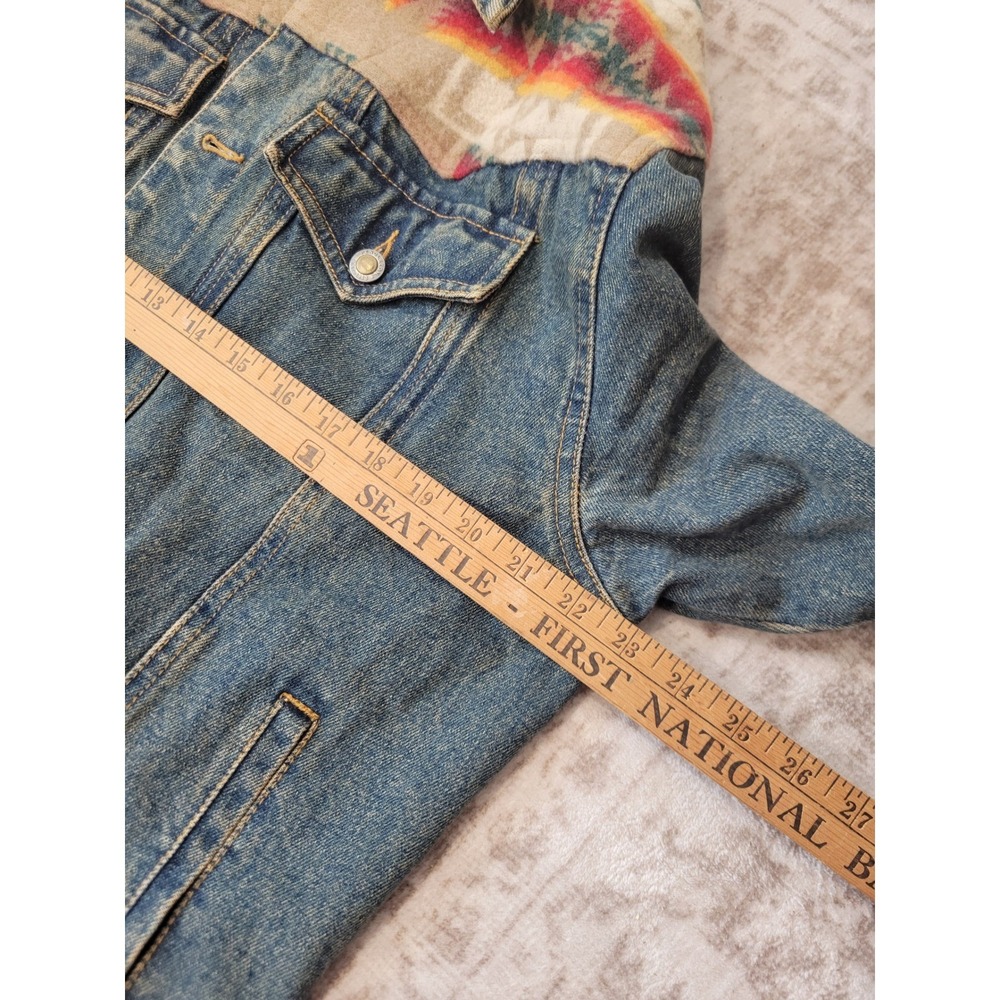 Pendleton High Grade Western Wear Denim Jacket Chief Joseph Wool Yoke Men's S - Picture 15 of 16